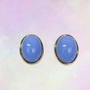 Vintage 80s Earrings Lavender Gold Chunky 80s VTG Original Clip On Earrings VTG